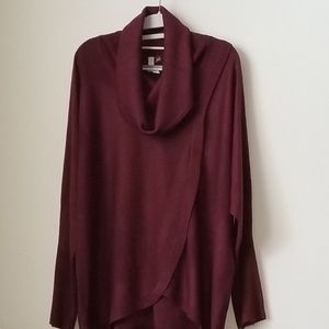 Burgandy Cowl Neck Pullover Sweater